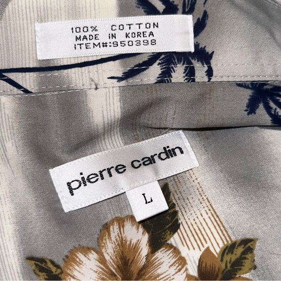 Pierre Cardin Hawaiian style  tropical button downn shirt, size Large - Picture 4 of 10